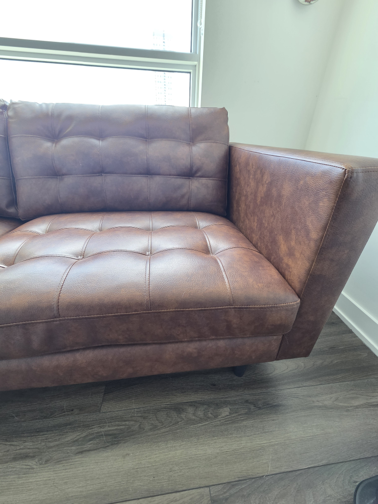 Brown Leather Sofa - photo 2
