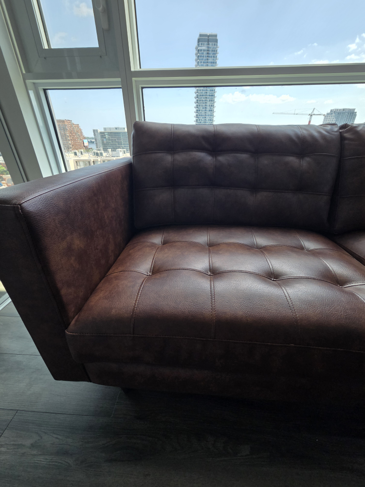 Brown Leather Sofa - photo 3