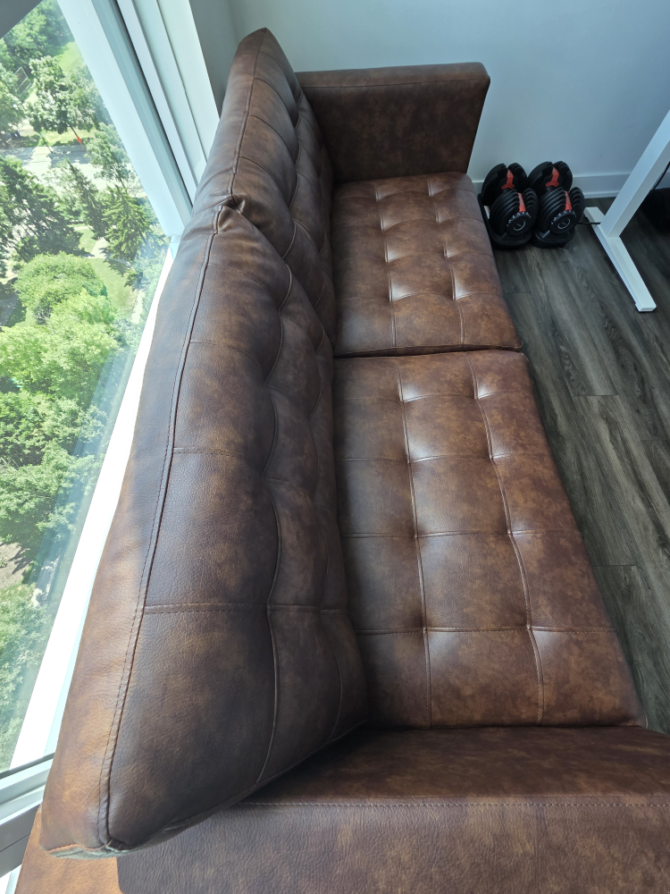Brown Leather Sofa - photo 4