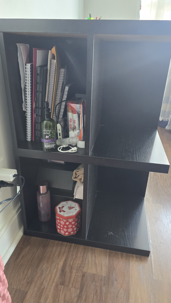 IKEA Black-Brown Desk and Shelf Unit - photo 2
