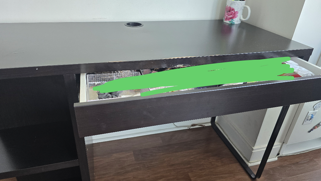 IKEA Black-Brown Desk and Shelf Unit - photo 4