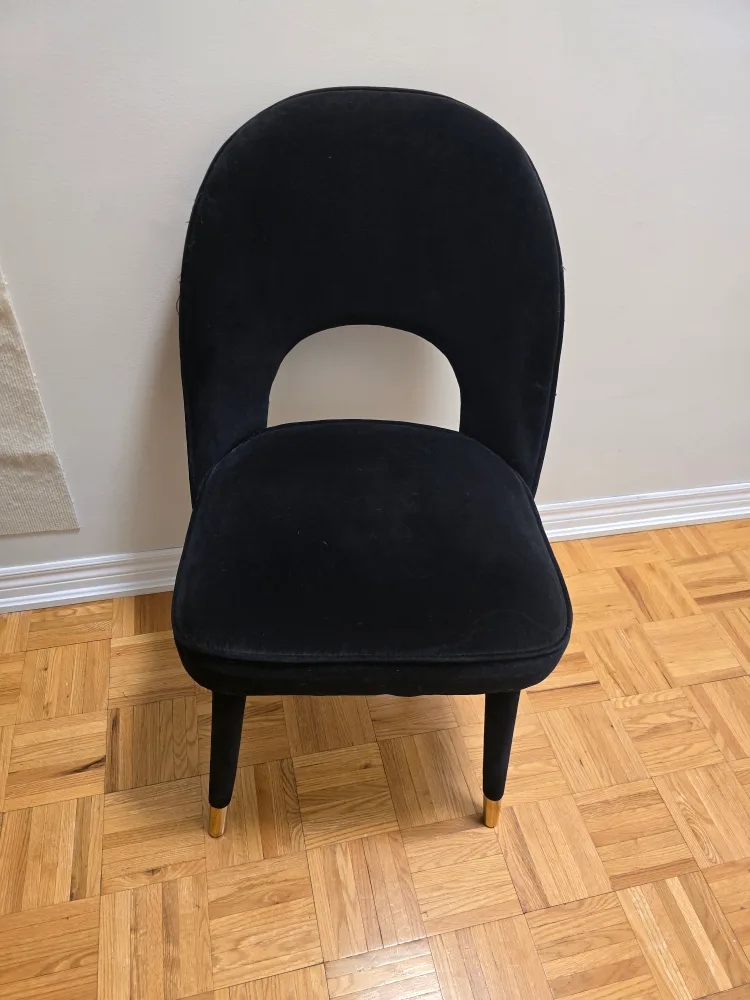 Black Velvet Accent Chair thumbnail