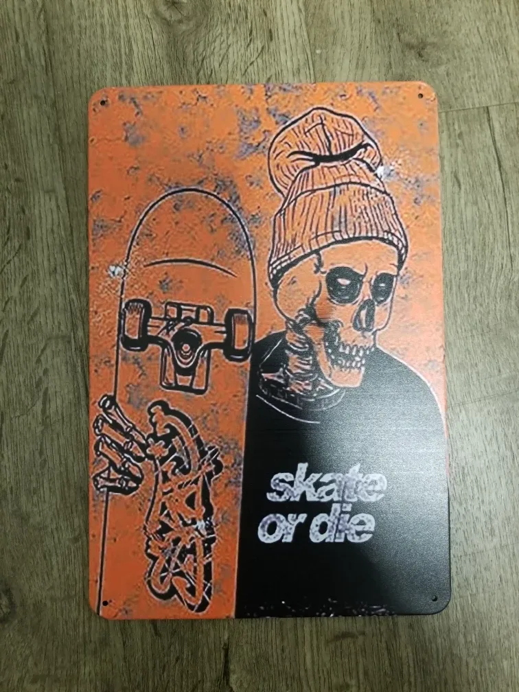 Skate or Die Metal Sign thumbnail
