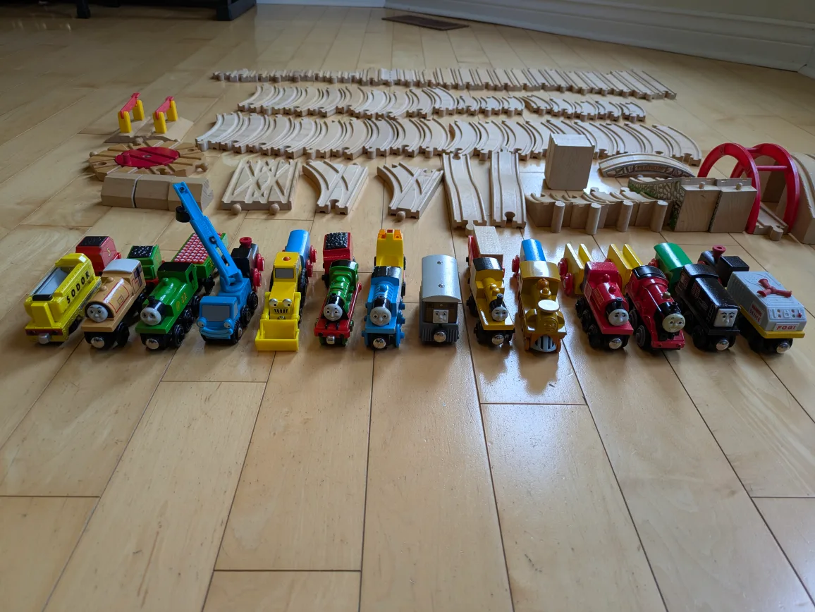 Wooden Train Track Set with Trains & Accessories image indicator(3)