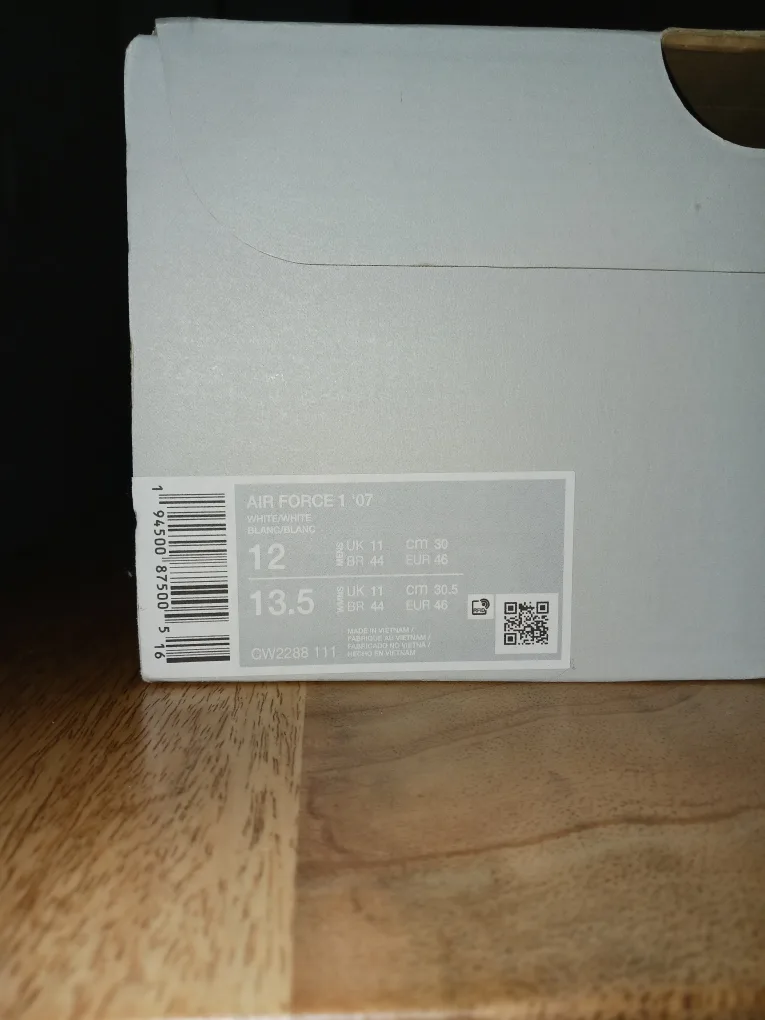 🔥Nike Air Force 1 Low '07 White Size 12 USED IN BOX image indicator(10)