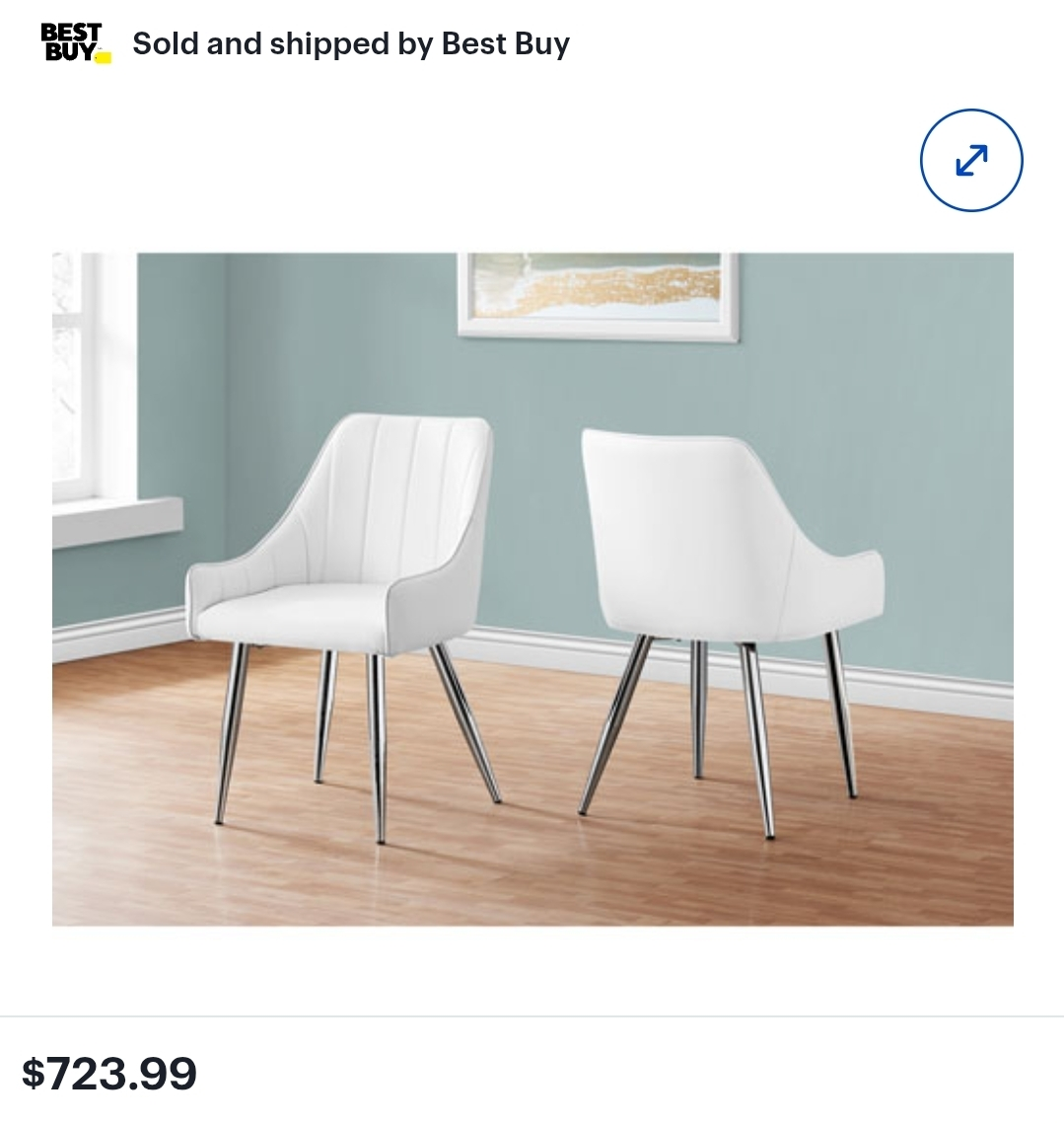 White Faux Leather Dining Chair - photo 5