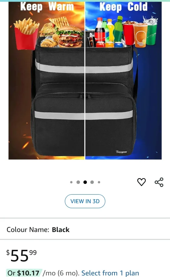 Taygeer Insulated Food Delivery Bag - Black image indicator(5)