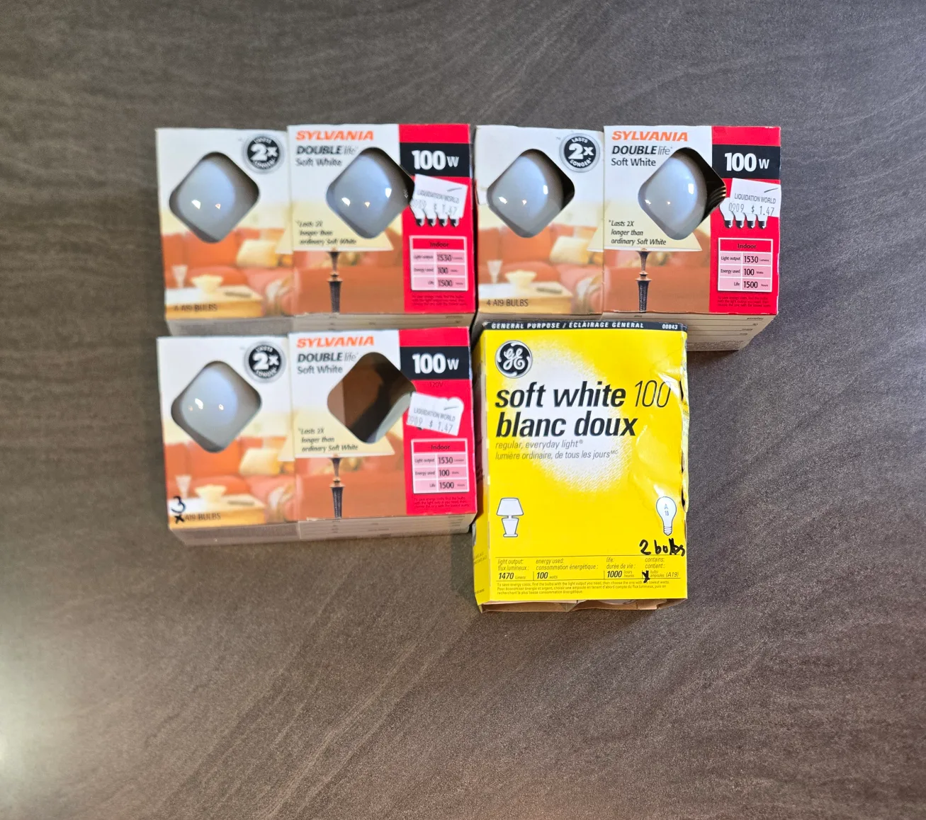 11 Sylvania & 2 GE Soft White 100W Light Bulbs thumbnail