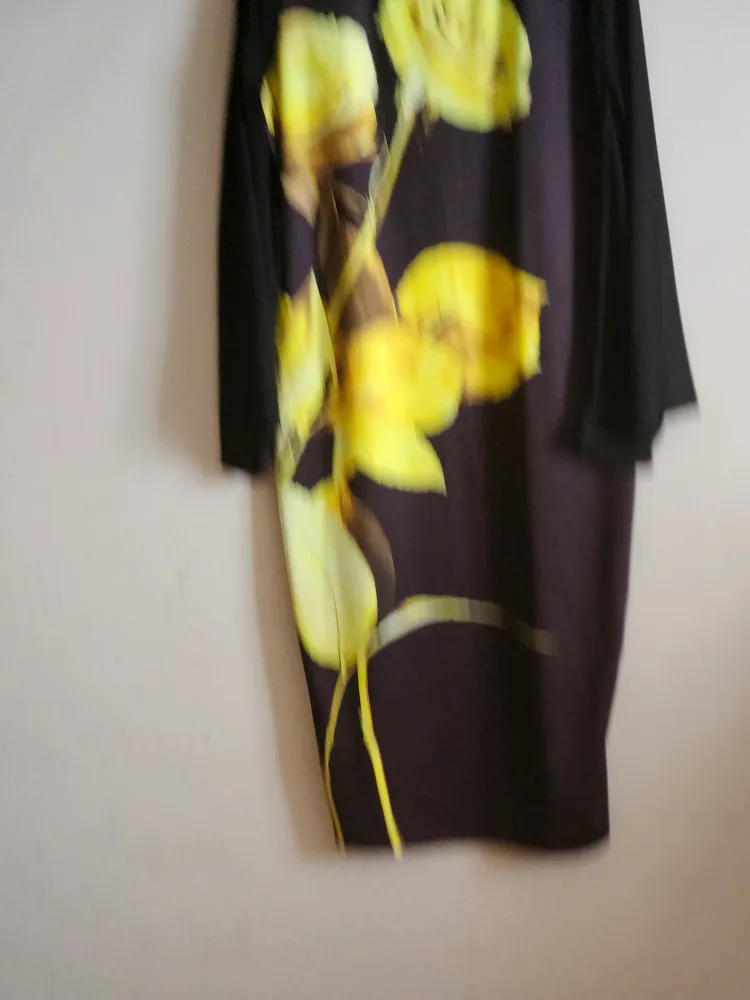 Shein Black Floral Print Midi Dress thumbnail
