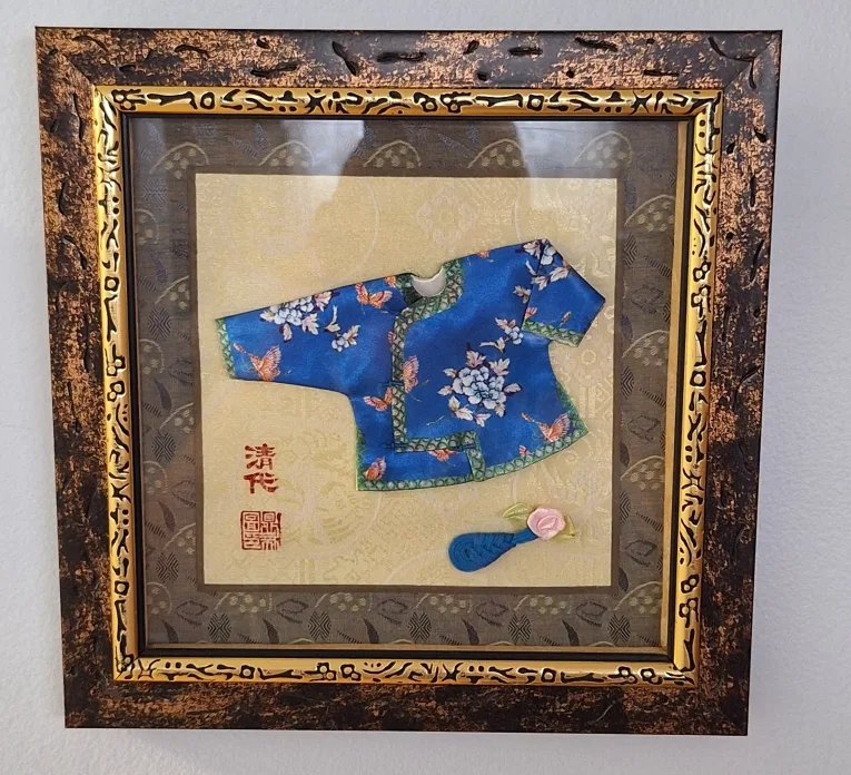 Vintage  Miniature Chinese Qianlong  Costumes Set of 2 image indicator(2)