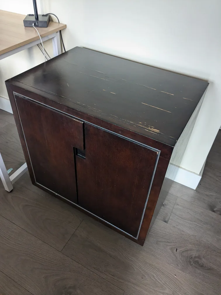 Brown Wood Cabinet With Drawer thumbnail