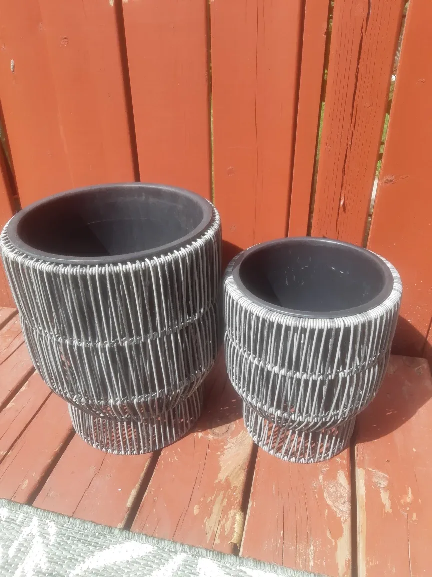 Wicker Style Plant Pot - 8 inch thumbnail
