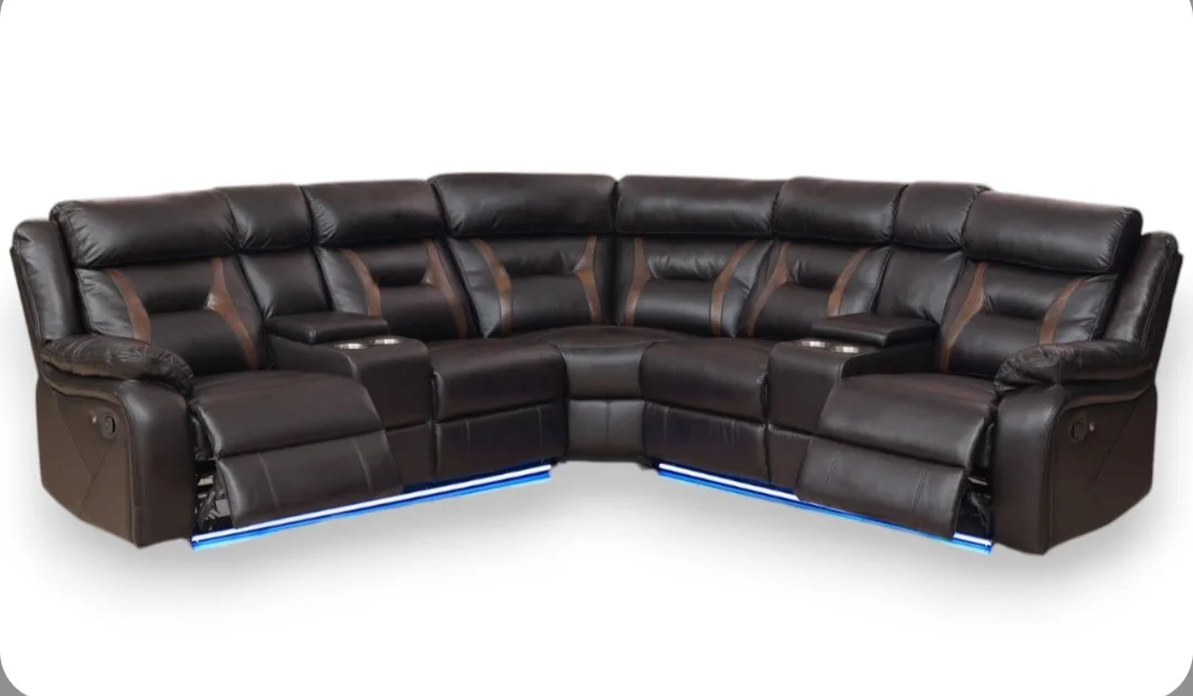 🛋️ **Cambell Reclining Sectional with LED Lighting image indicator(2)