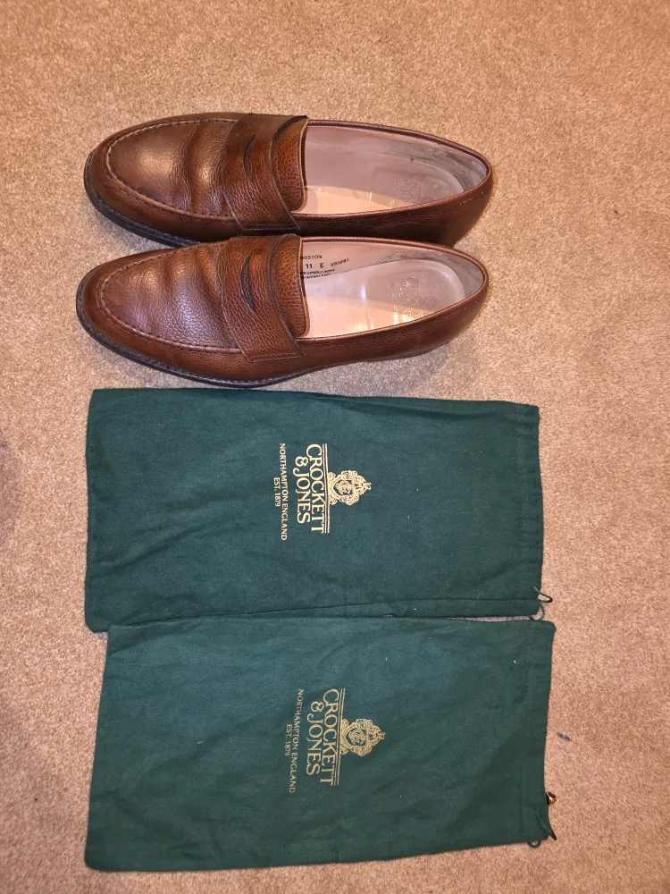 Crockett & Jones Men's Brown Color Boston Loafers(Size UK11) thumbnail