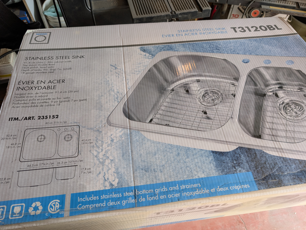 Stainless Steel Sink T3120BL - New in Box! - photo 2