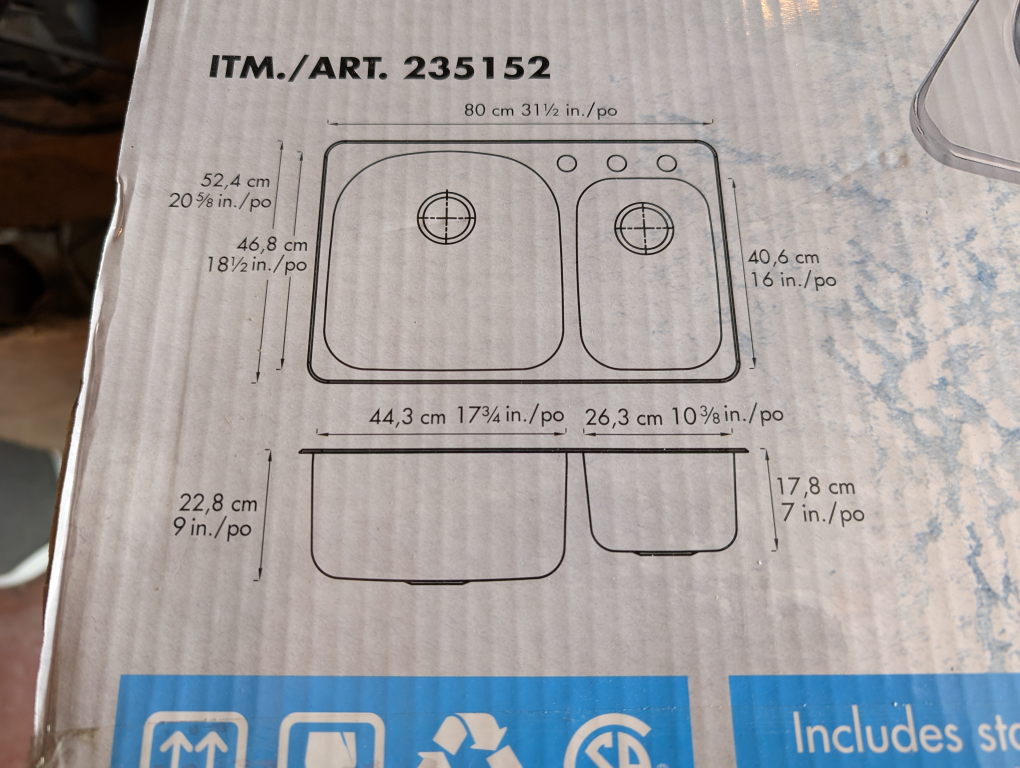 Stainless Steel Sink T3120BL - New in Box! - photo 3