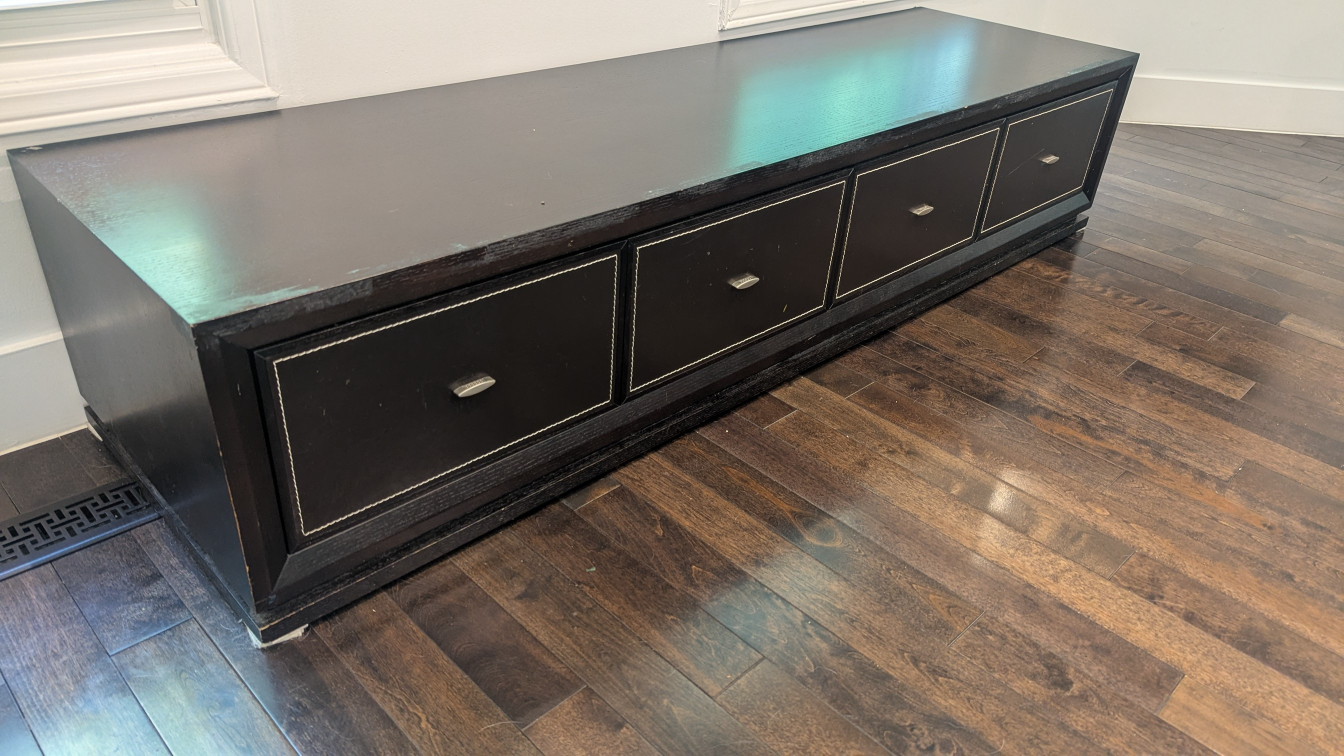Black brown Storage Bench with Drawers