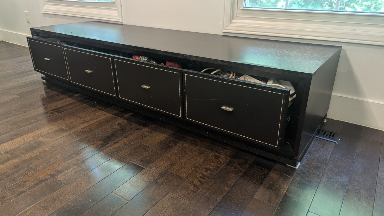 Black brown Storage Bench with Drawers - photo 2