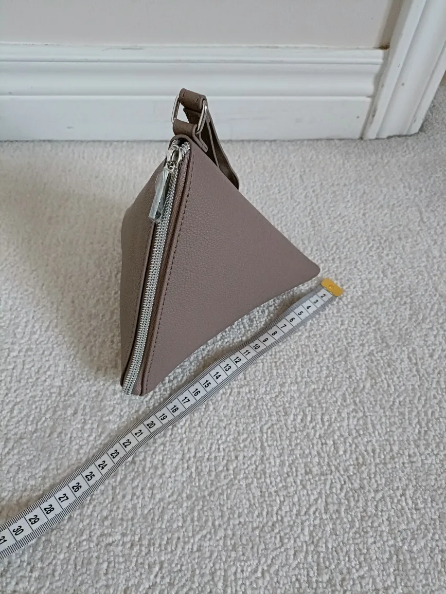 Unique Taupe Triangle Purse thumbnail