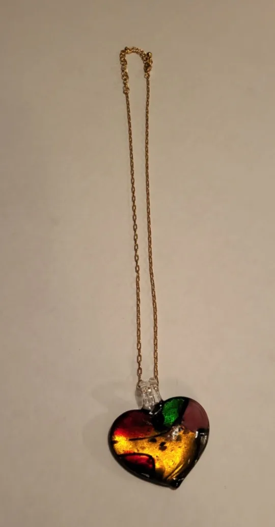 Glass Heart Pendant Necklace thumbnail