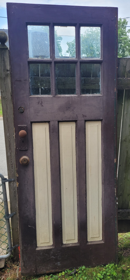 Used exterior wooden door