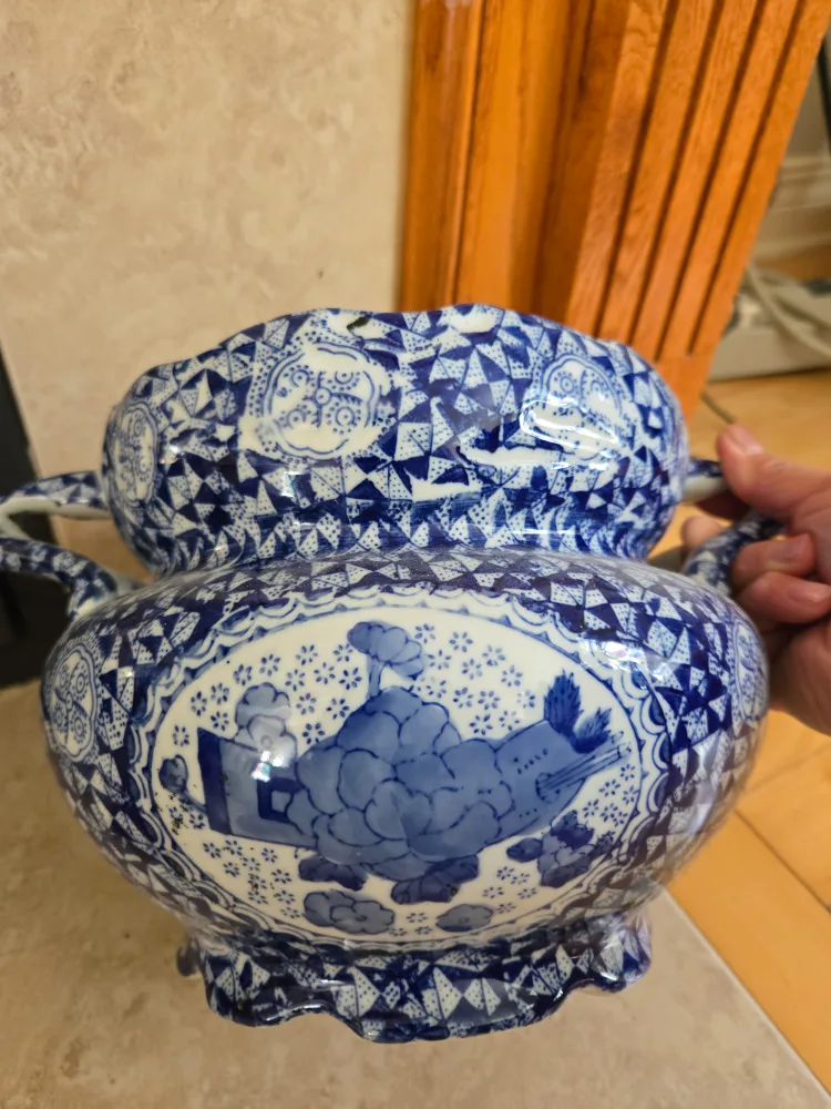 Bombay Blue & White Decorative Bowl image indicator(2)