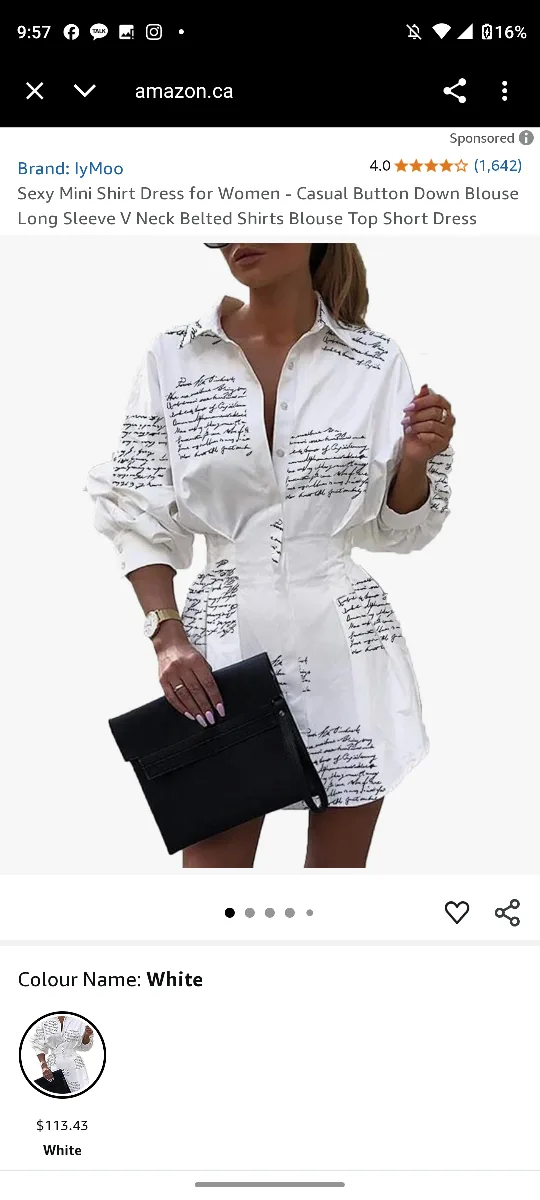White Blouse with Black Script Print thumbnail