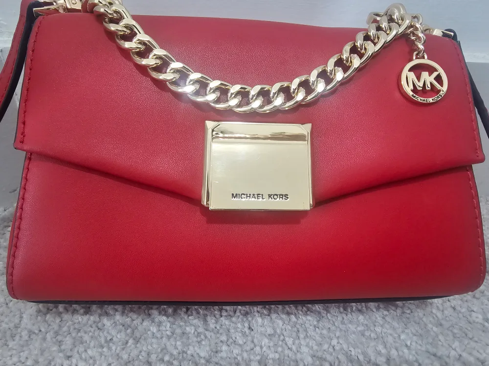 Authentic Michael Kors Red Leather Crossbody Bag image indicator(2)