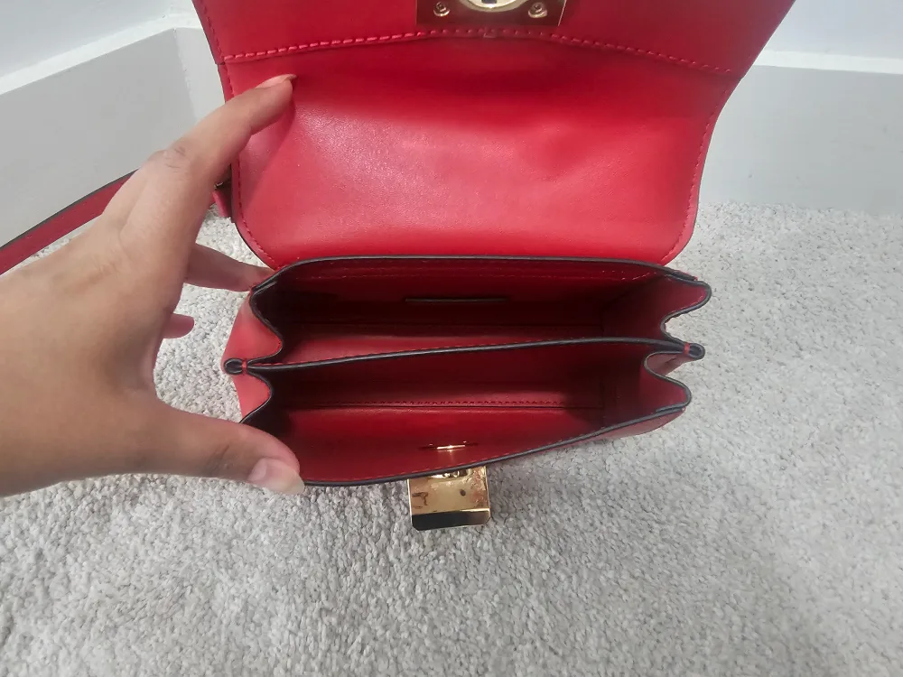 Authentic Michael Kors Red Leather Crossbody Bag image indicator(4)