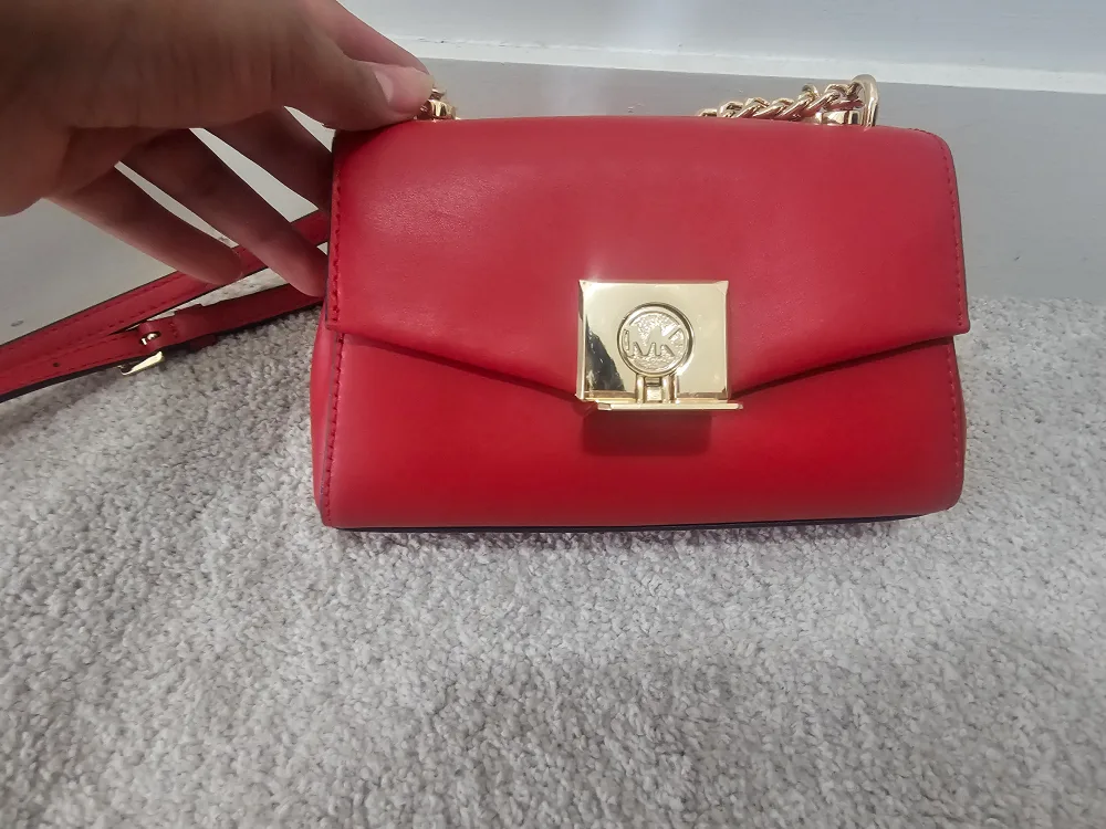 Authentic Michael Kors Red Leather Crossbody Bag image indicator(5)