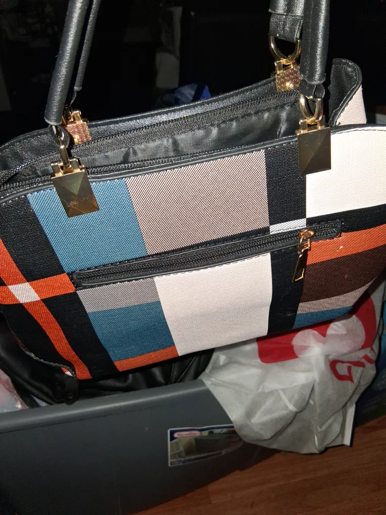 K-LUOY Plaid Pattern Handbag image indicator(3)