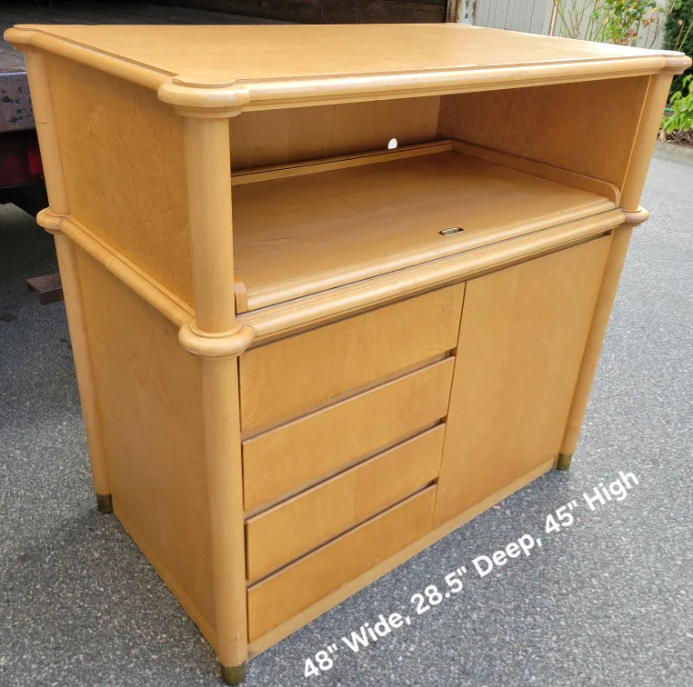 Wooden Secretary Desk with Drawers Cabinet. thumbnail