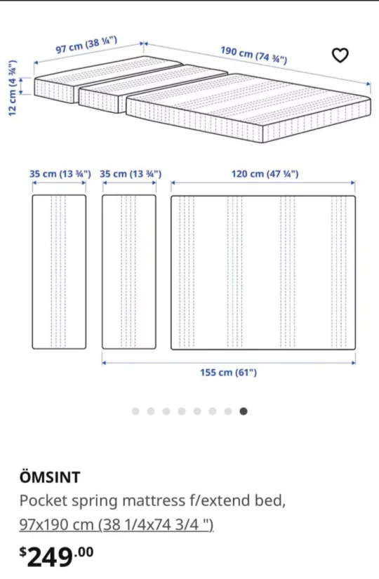 IKEA BUSUNGE Extendable Bed - White image indicator(3)