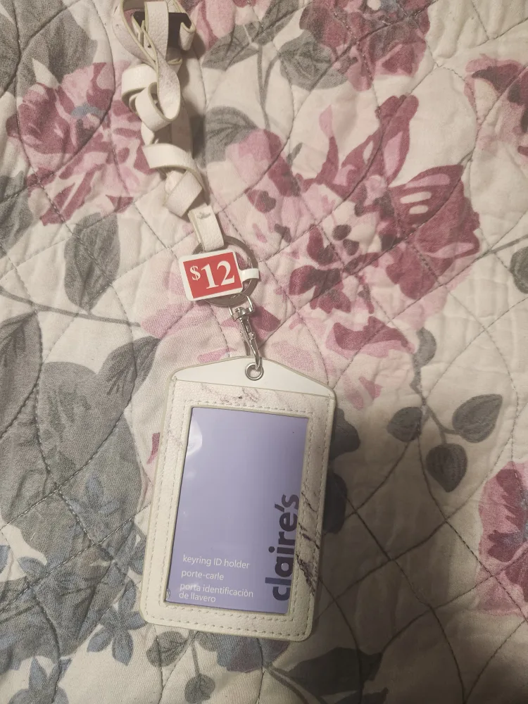 Claire's Keyring ID Holder - White thumbnail
