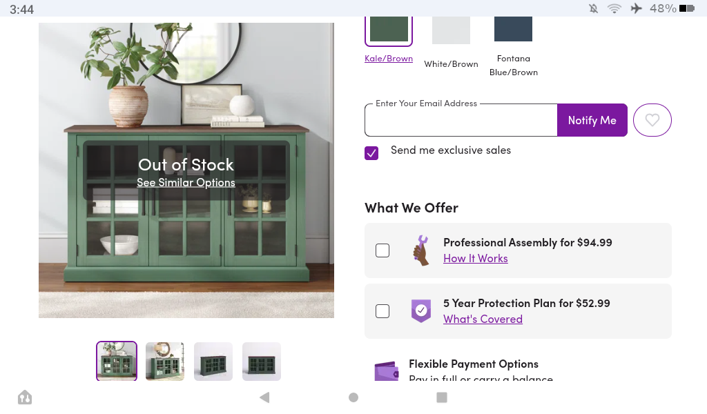 Kale Green Sideboard