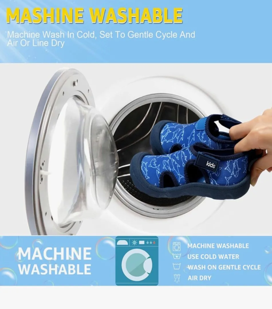 Kids Water Shoes - Blue Shark Pattern, Size 12 image indicator(5)