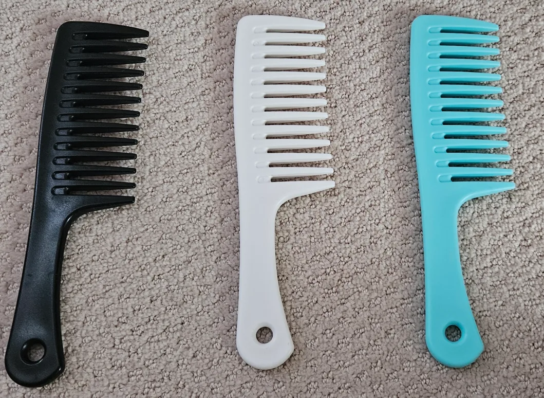 Wide Tooth Comb Set - Black, White, & Blue thumbnail