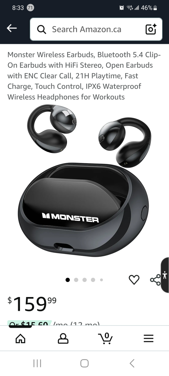 Monster Wireless Earbuds - HiFi Stereo, Open Earbuds