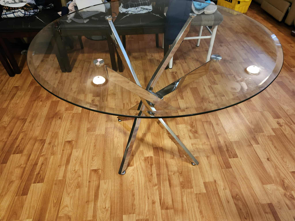 Round Glass Top Dining Table