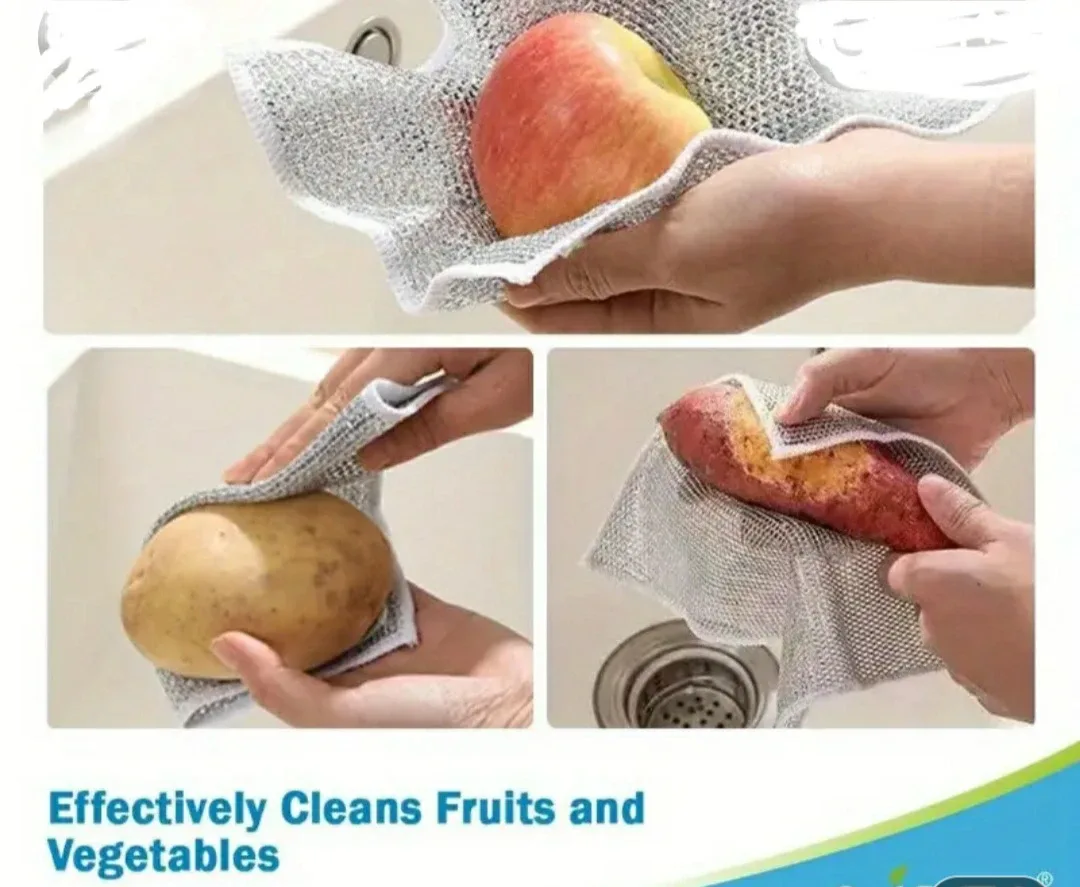 🇨🇦6 new Silver Mesh Cleaning Cloths - 7 inch image indicator(3)