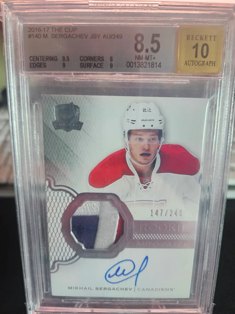 Mikhail Sergachev 2016-17 The Cup Rookie Auto Patch Card thumbnail