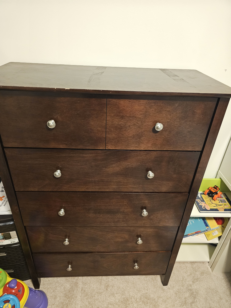 Brown Wooden 6-Drawer Dresser