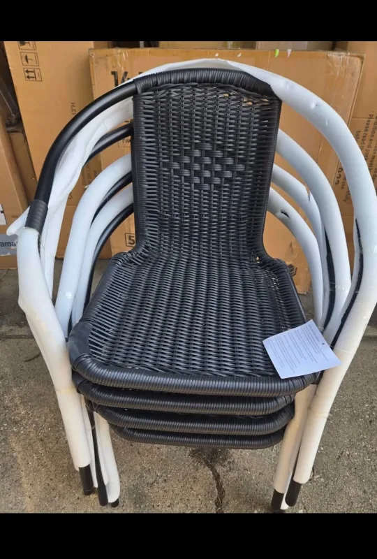 Flash Furniture Black Rattan Dining Chairs - Set of 4 image indicator(2)