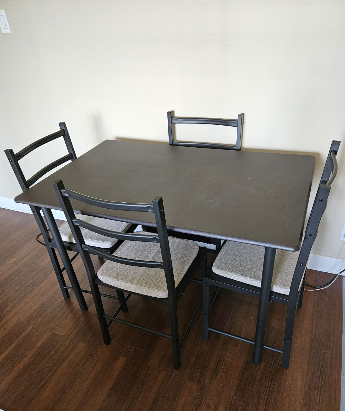 Dining Table Set with 4 Chairs - Black