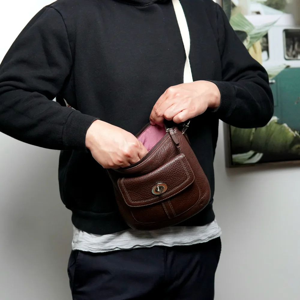 Coach Brown Leather Crossbody Bag image indicator(7)