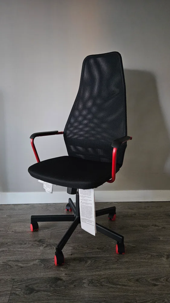 Ikea Black Chair with Red Accents thumbnail