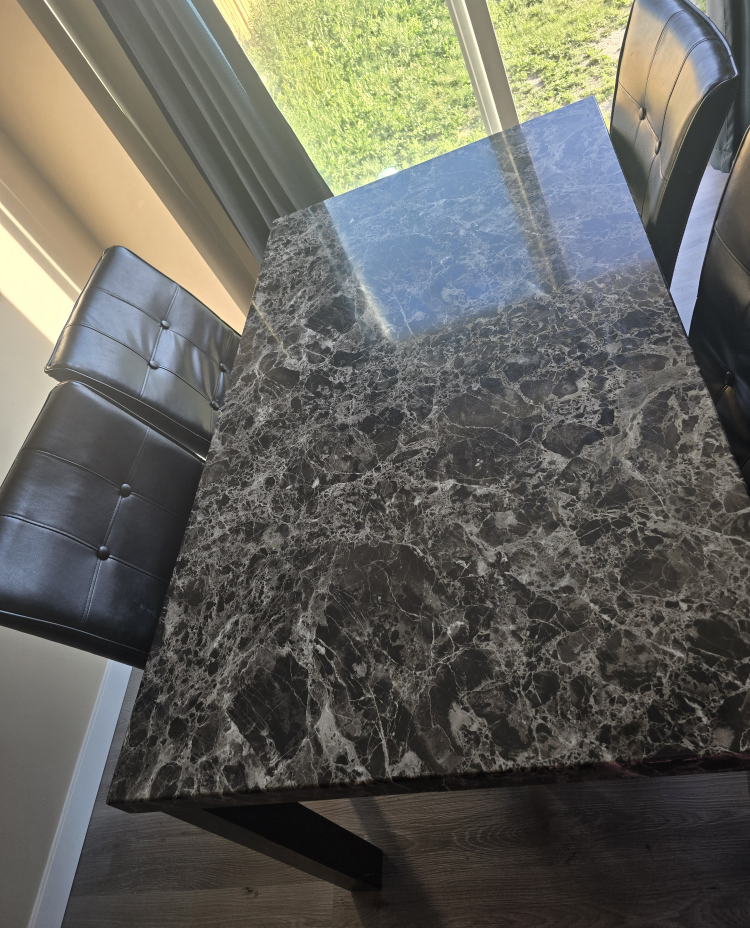 Marble Dining Table with Chairs - photo 2