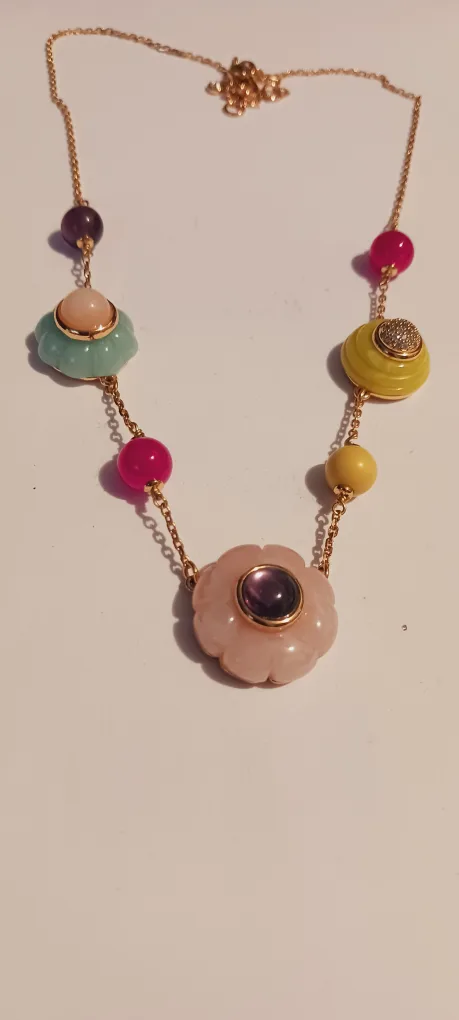 KATE SPADE ♠️ NEW YORK GORGEOUS COLORFUL STONES  BEADED NECKLACE thumbnail