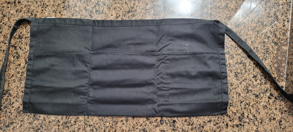 Black Waist Apron for Servers with Pockets