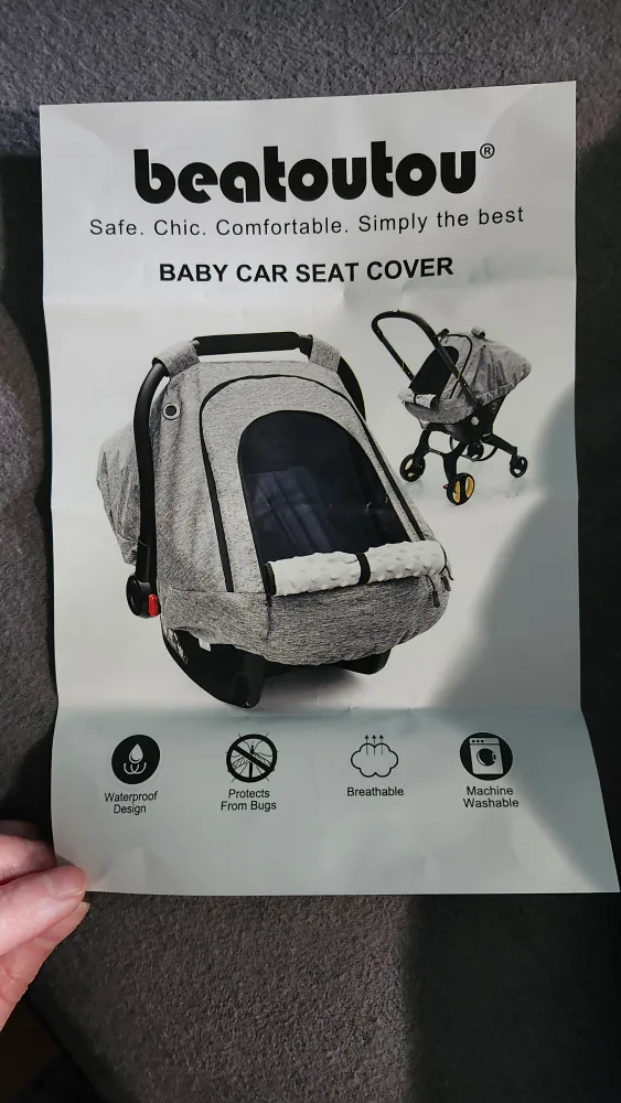 beatoutou Baby Car Seat Cover - Grey thumbnail